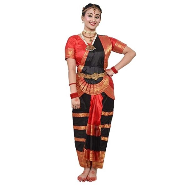 Bharatanatyam Readymade Costume Black And Red Color