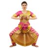 Single Fan Brocade Bharatnatyam Costume Pink Color