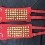 Velvet Red Ghungroo 5Lines Non leather