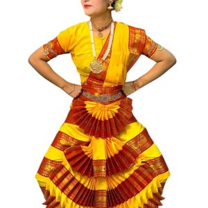 Bharatanatyam Economic Costume Readymade Yellow Color