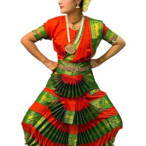 Bharatanatyam Economic Costume Readymade Red Color