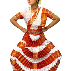 Bharatanatyam Economic Costume Readymade White Color